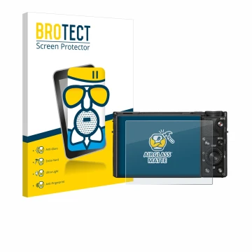 Parte frontale di una confezione del prodotto con il logo del marchio BROTECT. Accanto è raffigurato il dispositivo Sony Cyber