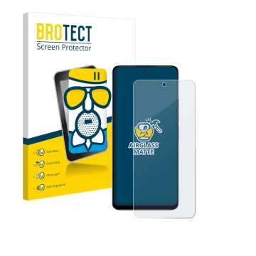 Parte frontale di una confezione del prodotto con il logo del marchio BROTECT. Accanto è raffigurato il dispositivo Umidigi No