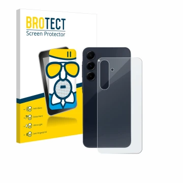 Parte frontale di una confezione del prodotto con il logo del marchio BROTECT. Accanto è raffigurato il dispositivo Samsung Ga