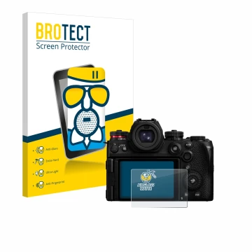 Parte frontale di una confezione del prodotto con il logo del marchio BROTECT. Accanto è raffigurato il dispositivo Panasonic 