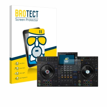 Parte frontale di una confezione del prodotto con il logo del marchio BROTECT. Accanto è raffigurato il dispositivo Pioneer XD