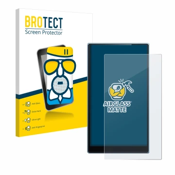 Parte frontale di una confezione del prodotto con il logo del marchio BROTECT. Accanto è raffigurato il dispositivo FiiO JM21 