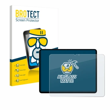 Parte frontale di una confezione del prodotto con il logo del marchio BROTECT. Accanto è raffigurato il dispositivo Apple iPad