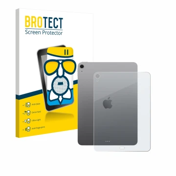 Parte frontale di una confezione del prodotto con il logo del marchio BROTECT. Accanto è raffigurato il dispositivo Apple iPad