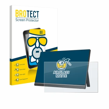 Parte frontale di una confezione del prodotto con il logo del marchio BROTECT. Accanto è raffigurato il dispositivo Arzopa Z1R