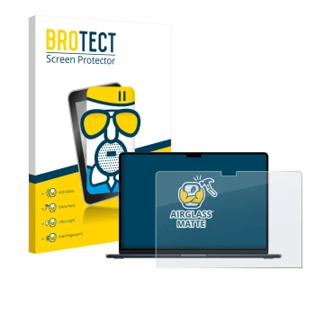 Parte frontale di una confezione del prodotto con il logo del marchio BROTECT. Accanto è raffigurato il dispositivo Apple MacB