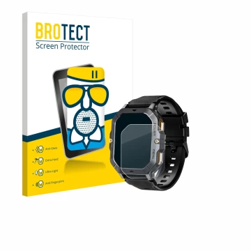 Parte frontale di una confezione del prodotto con il logo del marchio BROTECT. Accanto è raffigurato il dispositivo Oukitel BT
