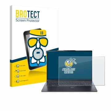 Parte frontale di una confezione del prodotto con il logo del marchio BROTECT. Accanto è raffigurato il dispositivo Acer Swift