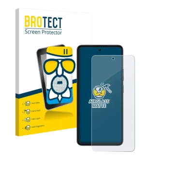 Parte frontale di una confezione del prodotto con il logo del marchio BROTECT. Accanto è raffigurato il dispositivo realme 14 