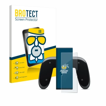 Parte frontale di una confezione del prodotto con il logo del marchio BROTECT. Accanto è raffigurato il dispositivo Nintendo S