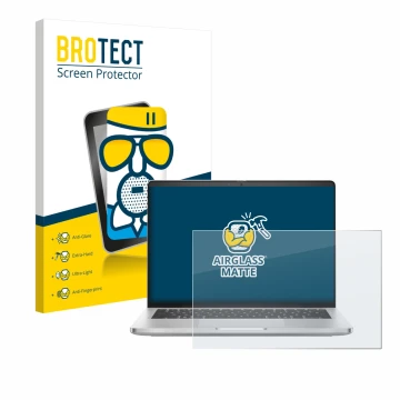 Parte frontale di una confezione del prodotto con il logo del marchio BROTECT. Accanto è raffigurato il dispositivo Dell Pro 1