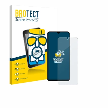 Parte frontale di una confezione del prodotto con il logo del marchio BROTECT. Accanto è raffigurato il dispositivo ZTE Nubia 