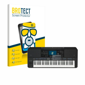 Parte frontale di una confezione del prodotto con il logo del marchio BROTECT. Accanto è raffigurato il dispositivo Yamaha PSR