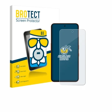 Parte frontale di una confezione del prodotto con il logo del marchio BROTECT. Accanto è raffigurato il dispositivo Nothing CM