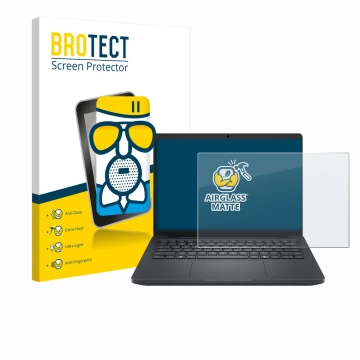 Parte frontale di una confezione del prodotto con il logo del marchio BROTECT. Accanto è raffigurato il dispositivo Dell Pro M