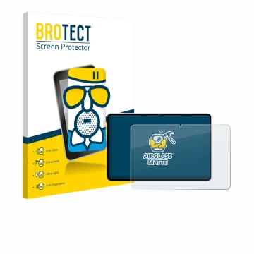 Parte frontale di una confezione del prodotto con il logo del marchio BROTECT. Accanto è raffigurato il dispositivo Nubia Pad 