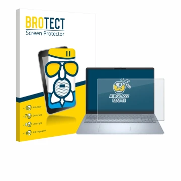 Parte frontale di una confezione del prodotto con il logo del marchio BROTECT. Accanto è raffigurato il dispositivo Dell 16 Pl