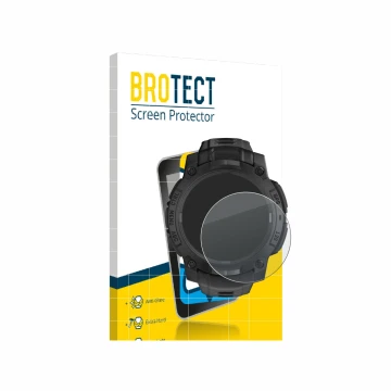 Parte frontale di una confezione del prodotto con il logo del marchio BROTECT. Accanto è raffigurato il dispositivo Garmin Ins