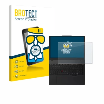 Parte frontale di una confezione del prodotto con il logo del marchio BROTECT. Accanto è raffigurato il dispositivo Lenovo Thi