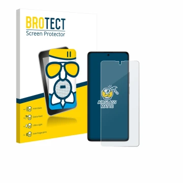 Parte frontale di una confezione del prodotto con il logo del marchio BROTECT. Accanto è raffigurato il dispositivo Xiaomi Poc