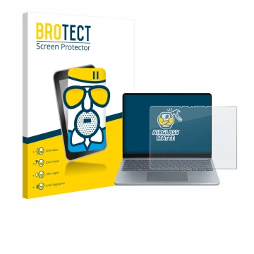 Parte frontale di una confezione del prodotto con il logo del marchio BROTECT. Accanto è raffigurato il dispositivo Microsoft 