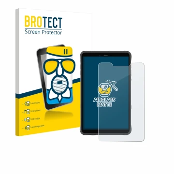 Parte frontale di una confezione del prodotto con il logo del marchio BROTECT. Accanto è raffigurato il dispositivo Ulefone Ar