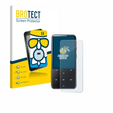 Parte frontale di una confezione del prodotto con il logo del marchio BROTECT. Accanto è raffigurato il dispositivo AGPtek M3 