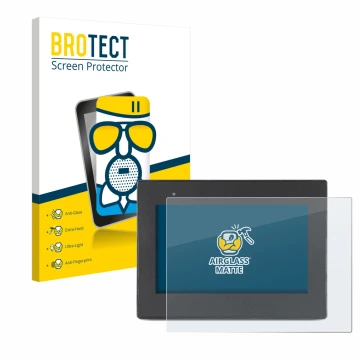 Parte frontale di una confezione del prodotto con il logo del marchio BROTECT. Accanto è raffigurato il dispositivo Weintek cM