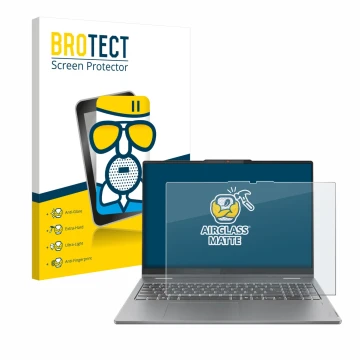 Parte frontale di una confezione del prodotto con il logo del marchio BROTECT. Accanto è raffigurato il dispositivo Lenovo Ide