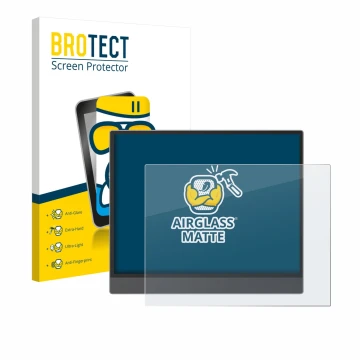 Parte frontale di una confezione del prodotto con il logo del marchio BROTECT. Accanto è raffigurato il dispositivo Boox Tab X