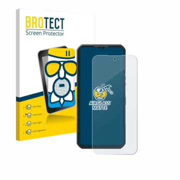 Parte frontale di una confezione del prodotto con il logo del marchio BROTECT. Accanto è raffigurato il dispositivo Oukitel WP