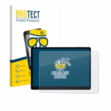 Parte frontale di una confezione del prodotto con il logo del marchio BROTECT. Accanto è raffigurato il dispositivo Doogee Tab