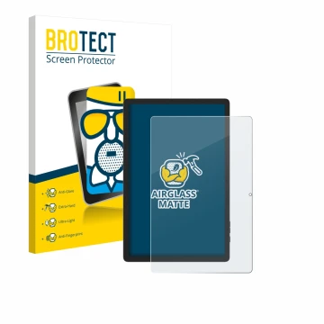 Parte frontale di una confezione del prodotto con il logo del marchio BROTECT. Accanto è raffigurato il dispositivo Doogee Tab