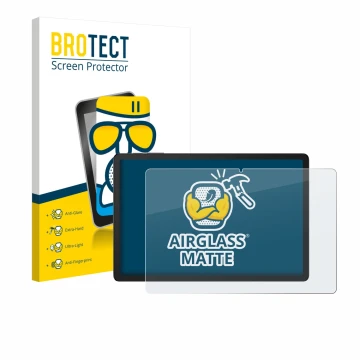 Parte frontale di una confezione del prodotto con il logo del marchio BROTECT. Accanto è raffigurato il dispositivo Doogee Tab