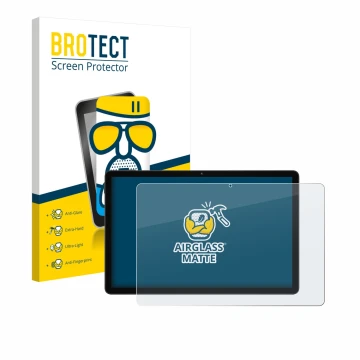 Parte frontale di una confezione del prodotto con il logo del marchio BROTECT. Accanto è raffigurato il dispositivo Doogee Tab