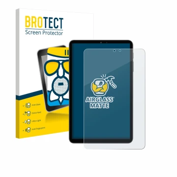 Parte frontale di una confezione del prodotto con il logo del marchio BROTECT. Accanto è raffigurato il dispositivo Alldocube 