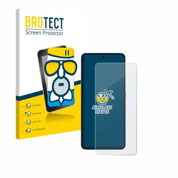 Parte frontale di una confezione del prodotto con il logo del marchio BROTECT. Accanto è raffigurato il dispositivo realme P3 