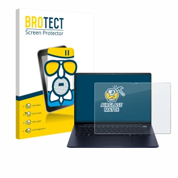 Parte frontale di una confezione del prodotto con il logo del marchio BROTECT. Accanto è raffigurato il dispositivo HP EliteBo