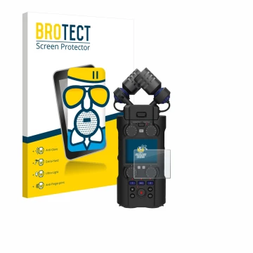 Parte frontale di una confezione del prodotto con il logo del marchio BROTECT. Accanto è raffigurato il dispositivo Zoom H5 St