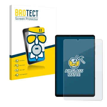 Parte frontale di una confezione del prodotto con il logo del marchio BROTECT. Accanto è raffigurato il dispositivo Lenovo Leg