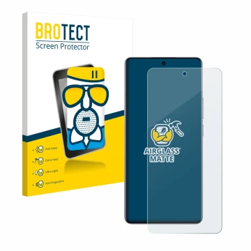 Parte frontale di una confezione del prodotto con il logo del marchio BROTECT. Accanto è raffigurato il dispositivo realme 15 