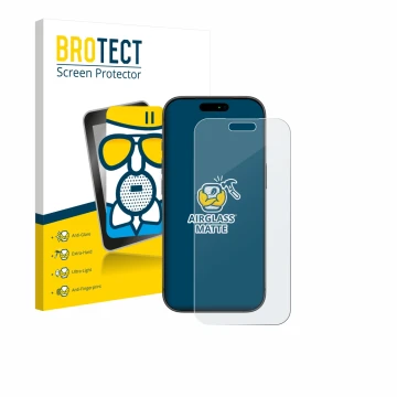 Parte frontale di una confezione del prodotto con il logo del marchio BROTECT. Accanto è raffigurato il dispositivo Apple iPho