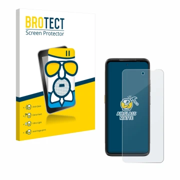 Parte frontale di una confezione del prodotto con il logo del marchio BROTECT. Accanto è raffigurato il dispositivo Ulefone Ar