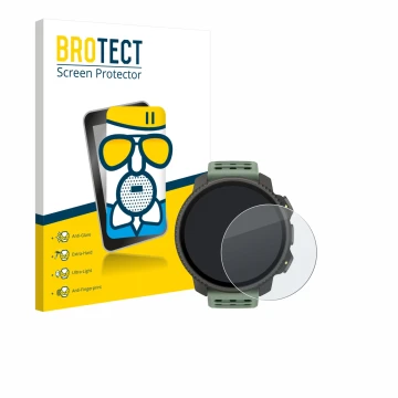 Parte frontale di una confezione del prodotto con il logo del marchio BROTECT. Accanto è raffigurato il dispositivo Suunto Ver