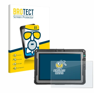 Parte frontale di una confezione del prodotto con il logo del marchio BROTECT. Accanto è raffigurato il dispositivo Getac ZX10