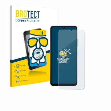 Parte frontale di una confezione del prodotto con il logo del marchio BROTECT. Accanto è raffigurato il dispositivo Motorola M