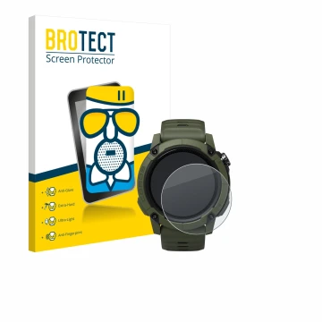 Parte frontale di una confezione del prodotto con il logo del marchio BROTECT. Accanto è raffigurato il dispositivo Coros NOMA