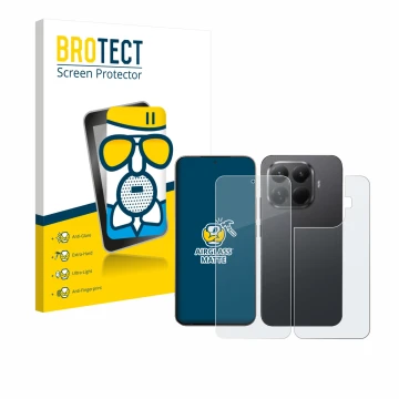 Parte frontale di una confezione del prodotto con il logo del marchio BROTECT. Accanto è raffigurato il dispositivo Xiaomi 15T