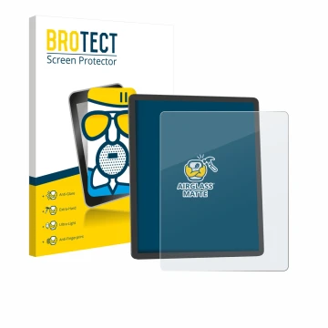 Parte frontale di una confezione del prodotto con il logo del marchio BROTECT. Accanto è raffigurato il dispositivo Amazon Kin