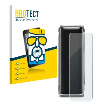 Parte frontale di una confezione del prodotto con il logo del marchio BROTECT. Accanto è raffigurato il dispositivo EcoFlow Ra